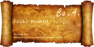 Csiki Arnold névjegykártya