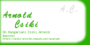 arnold csiki business card